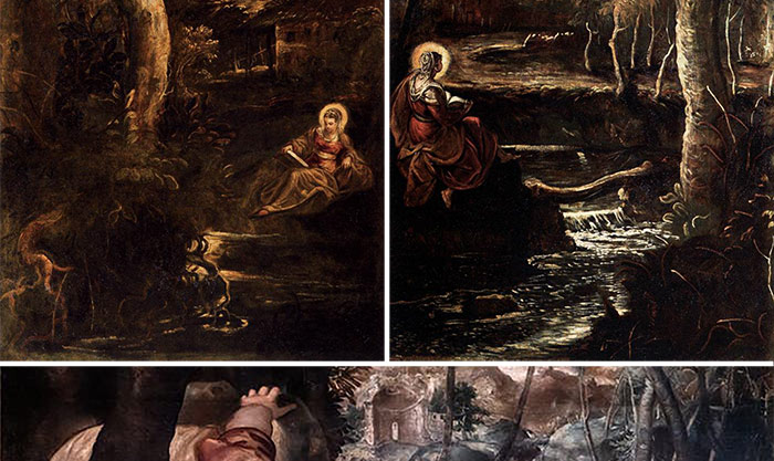 Tintoretto, Santa Maria Maddalena ; Santa Maria Egiziaca ; Narciso al fonte