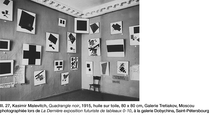 Malevitch, Quadrangle noir, Exposition 0-10, Galerie Dobychina