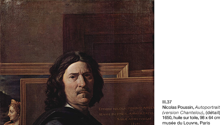 Poussin, Autoportrait 1650 (version Chantelou), détail