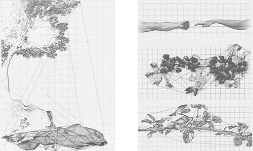 Paysage avec Pyrame et Thisbé dessin